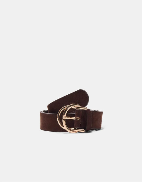  Stradivarius Double Buckle Belt In Brown 