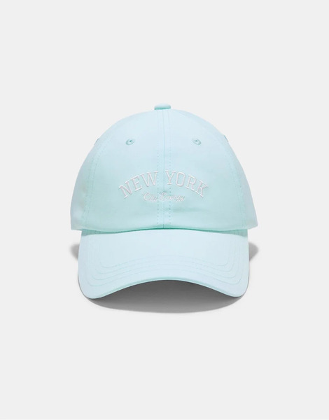  Stradivarius Embroidered Cap In Sky Blue 