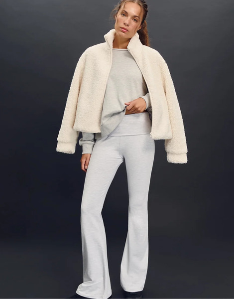  Stradivarius Flared Leggings In Grey Melange 