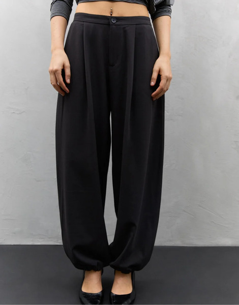  Stradivarius Formal Sarouel Trousers In Black 