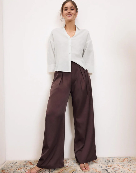  Stradivarius Linen Blend Kimono Sleeve Shirt In White 