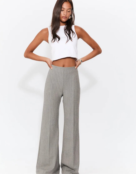  Stradivarius Loose Fitting Smart Trousers In Dark Grey 