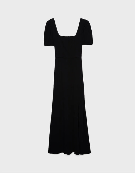  Stradivarius Maxi Dress With Cross Back In Black 