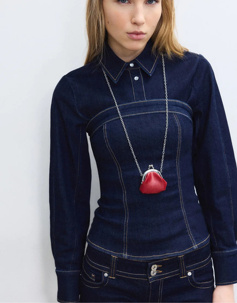  Stradivarius Mini Pouch Bag Necklace In Red 