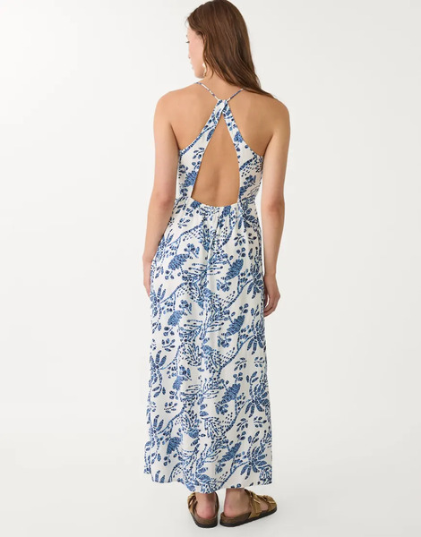  Stradivarius Open Back Midi Dress In Royal Blue Navy 