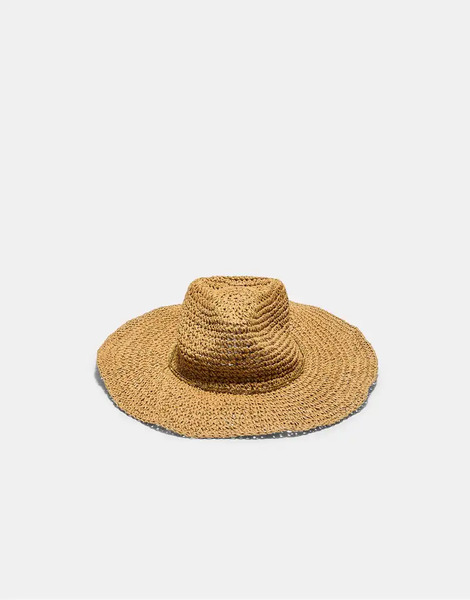  Stradivarius Raffia Hat In Beige Neutral 