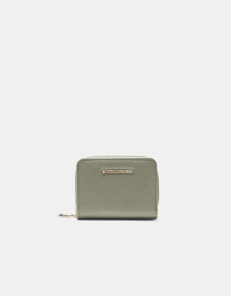  Stradivarius Rectangular Purse In Khaki Green 