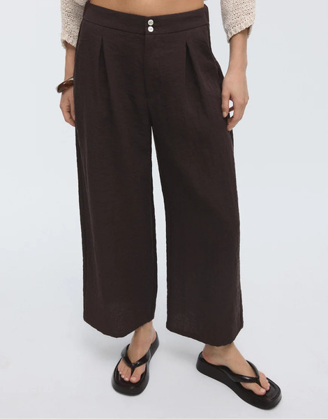  Stradivarius Rustic Culottes In Brown 