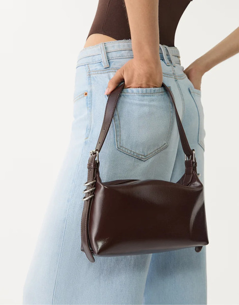  Stradivarius Shoulder Bag With Strap Detail In Brown 