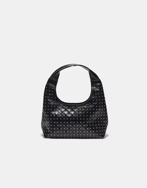  Stradivarius Shoulder Bag With Stud Detail In Black 
