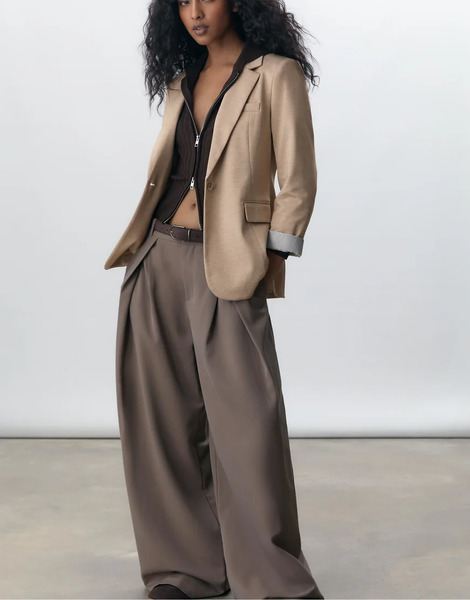  Stradivarius Slim Fit Blazer In Ecru White 