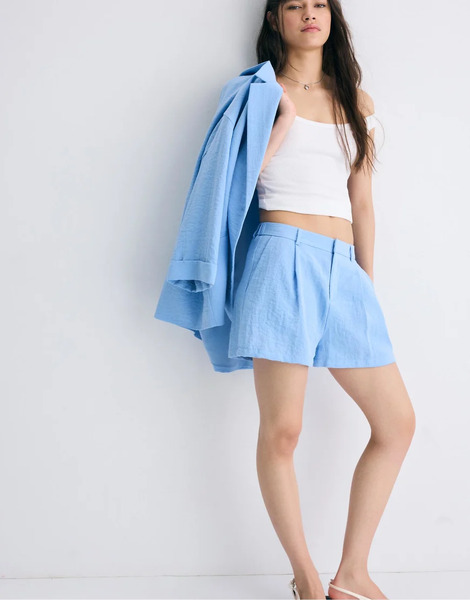  Stradivarius Smart Rustic Shorts In Blue 