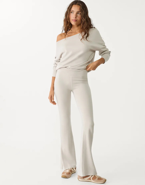  Stradivarius Soft Touch Flared Trousers In Grey 