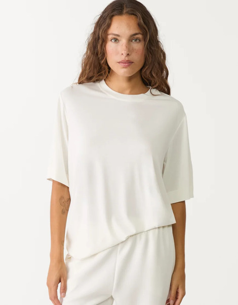  Stradivarius Soft Touch Oversized T Shirt In Ecru White 