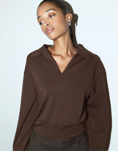  Stradivarius Soft Touch Sweatshirt In Brown 