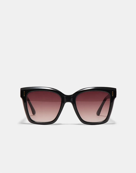  Stradivarius Square Resin Cat Eye Sunglasses In Brown 