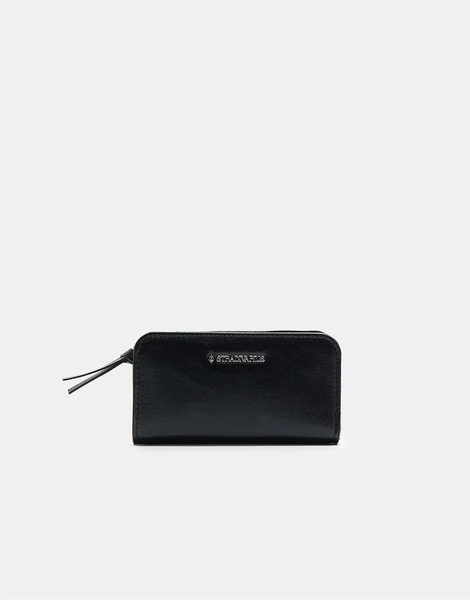  Stradivarius Zip Card Holder In Black 