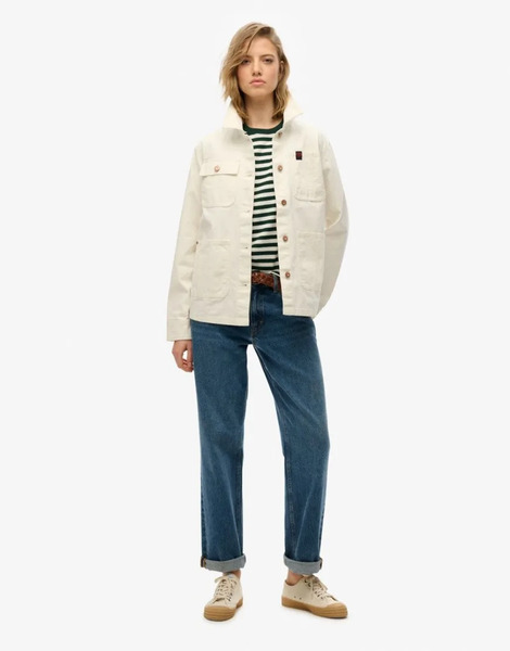  Superdry Chore Jacket In Off White 