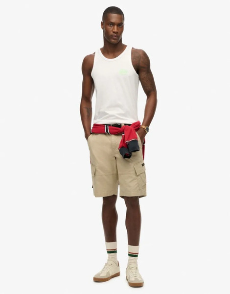  Superdry Contrast Script Vest In Optic White 