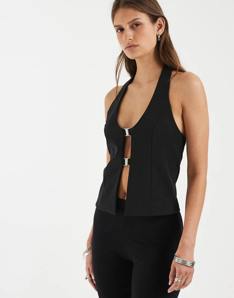  Supre Kellie Halter Top In Black 