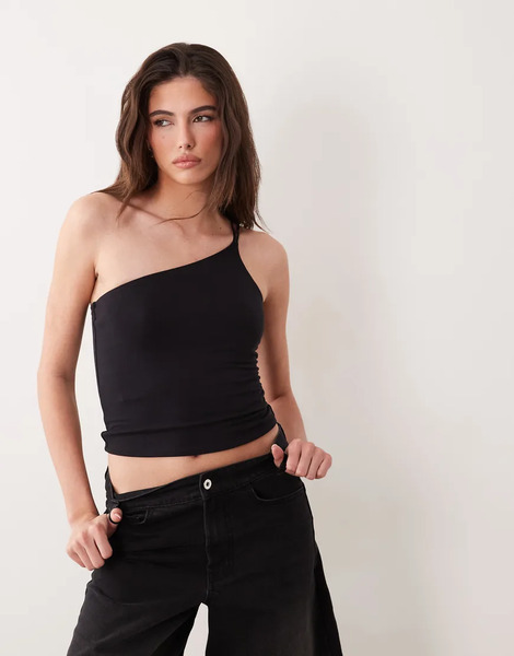  Supre Soft Garce One Shoulder Top In Black 