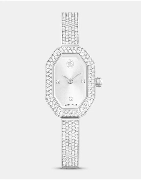  Swarovski Dextera Bangle Watch, Swiss Made, Metal Bracelet, Silver Tone, Stainless Steel In Silver Tone 