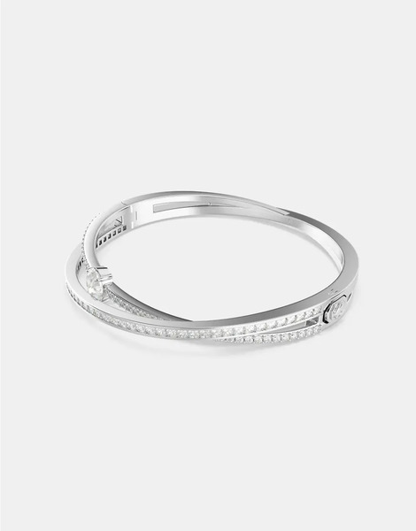  Swarovski Hyperbola Bangle With Mixed Cuts In Silver White 