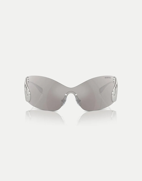  Swarovski Irregular Sunglasses With Grey Lens In Silver 