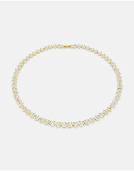  Swarovski Una Angelic Necklace, Round Cut, Small, White, Gold Tone Plated In White, Gold Tone Plated 