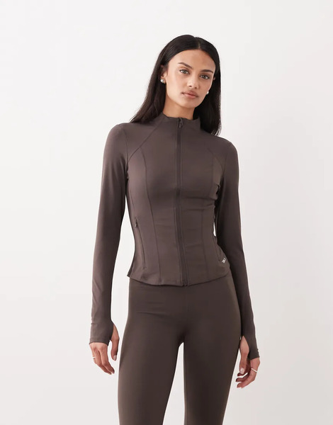  Tala Dayflex Zip Through Jacket In Mocha Brown 