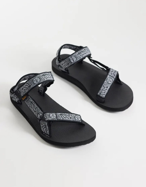  Teva Original Universal Sandals In Black Grey 