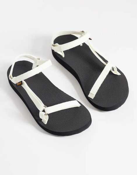  Teva Original Universal Slim Sandals In White 