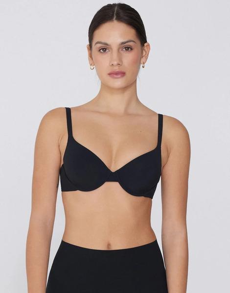  Tezenis Athens Microfibre Push Up Bra In Black 