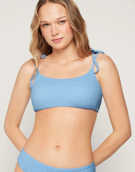  Tezenis Dreamy Texture Tie Bikini Top In Chiffon Blue 
