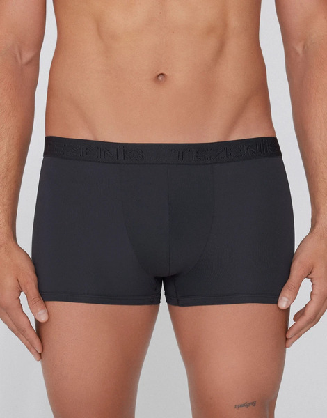  Tezenis Elastic Microfibre Boxers With Logo In Dark Grey 