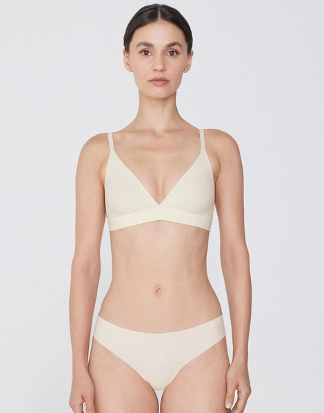  Tezenis Lisbon Microfibre Triangle Bra In Ivory White 