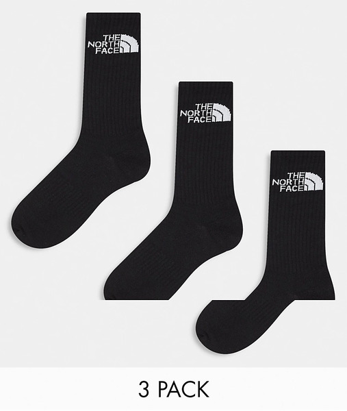  The North Face Simple Dome 3 Pack Logo Socks In Black 