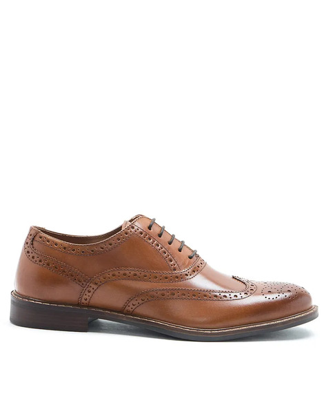  Thomas Crick Cardew Brogue Leather Shoes In Tan Brown 