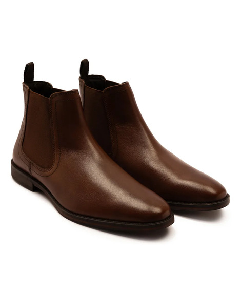  Thomas Crick Griffin Leather Chelsea Boot In Brown 