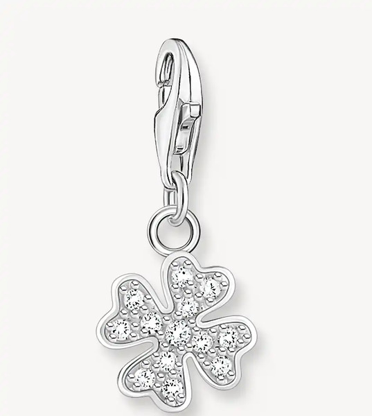  Thomas Sabo Charm Pendant Cloverleaf In White, Silver 