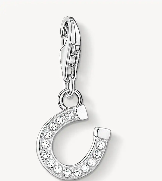  Thomas Sabo Charm Pendant Horseshoe In White, Silver 