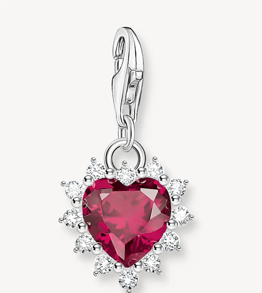  Thomas Sabo Charm Pendant In Silver, White, Red   Silver 