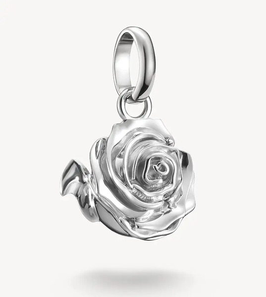  Thomas Sabo Charm Pendant Rose Blossom Connect Silver In Silver 