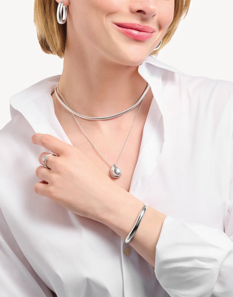  Thomas Sabo Droplet Necklace In Sterling Silver 