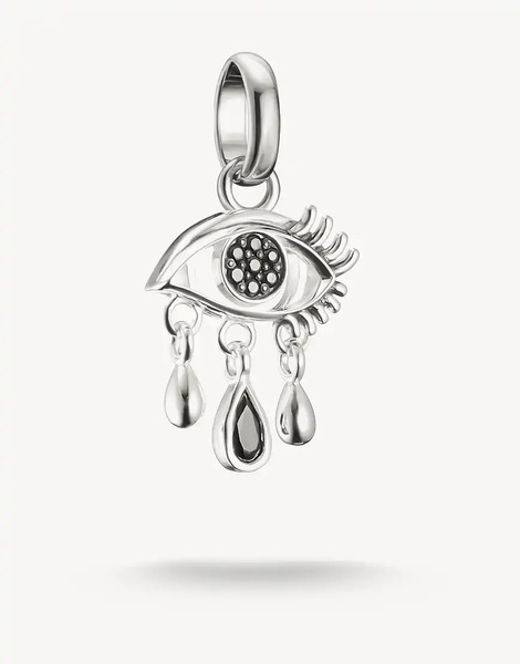  Thomas Sabo Eye Charm Pendant In Silver & Black   Silver 