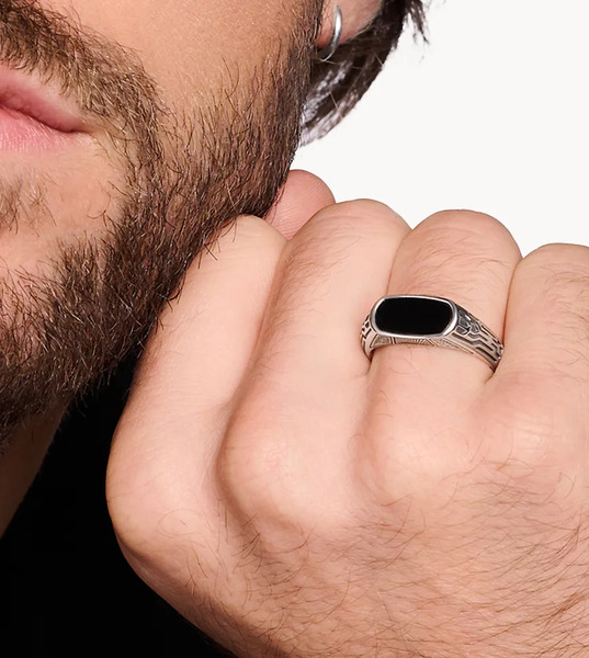  Thomas Sabo Ring Life Path Black In Silver, Black   Silver 