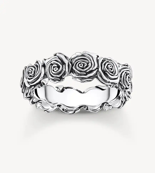  Thomas Sabo Silver Midnight Rose Ring In Silver 