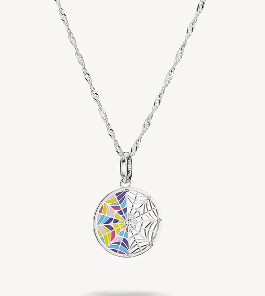  Thomas Sabo Spliced Pendant Necklace In Silver, Pink, Violet And Blue   Silver 
