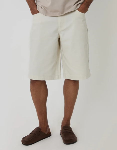  Threadbare Baggy Fit Denim Shorts In Natural Neutral 