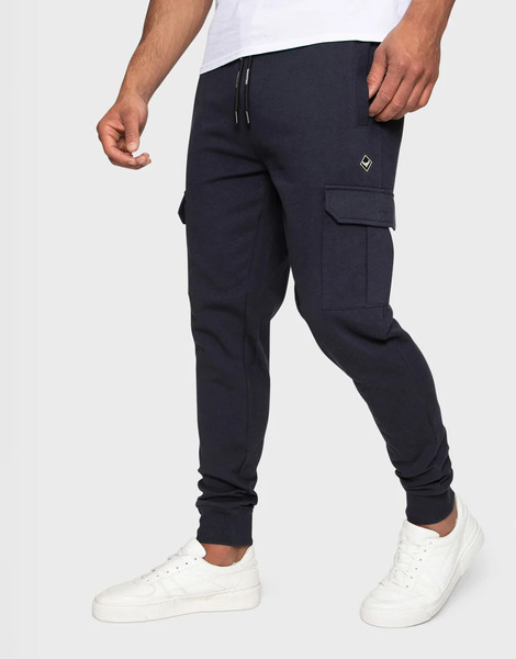  Threadbare Cargo Style Joggers In Navy 